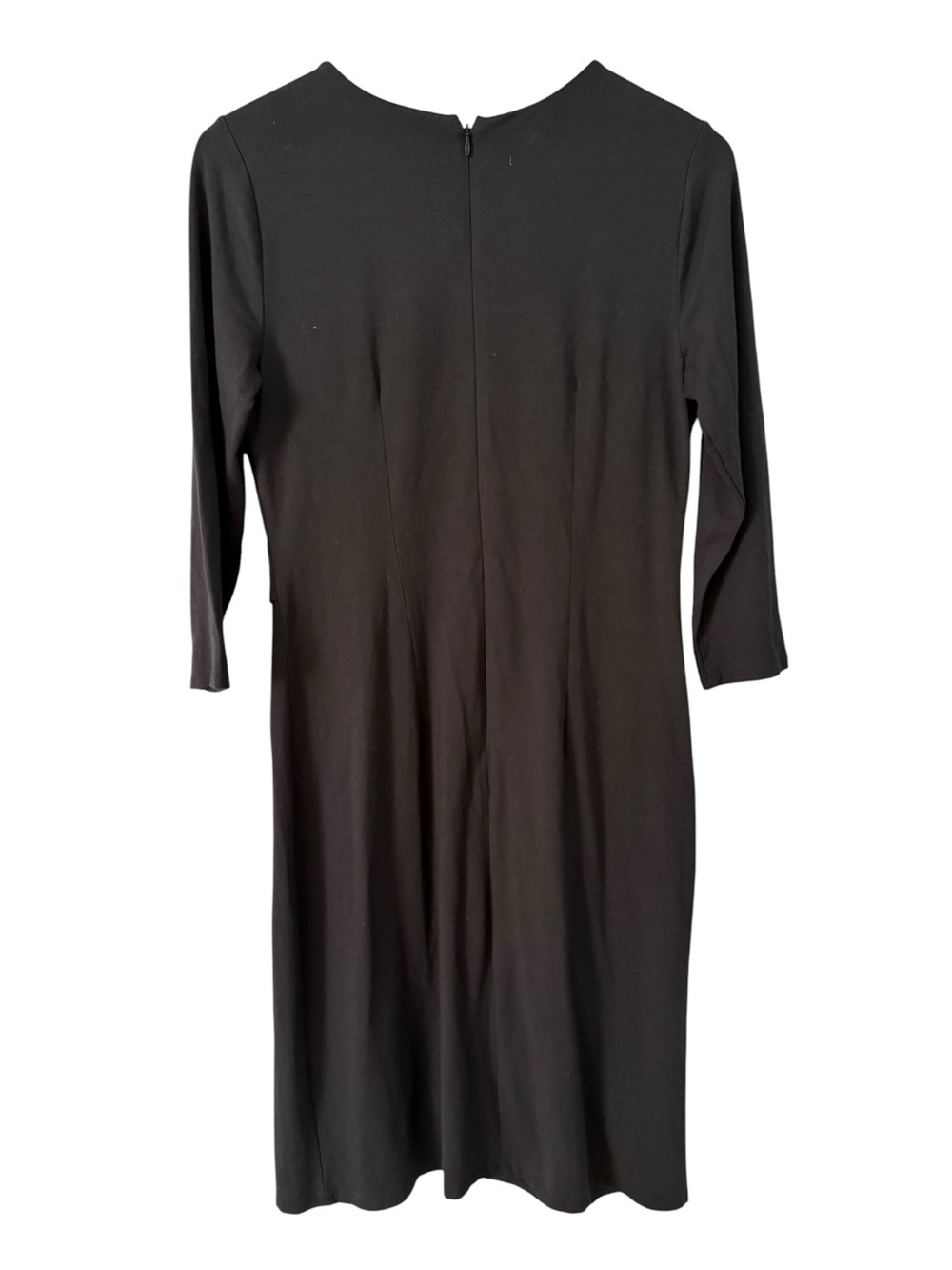 Ann Taylor Black 2in1 Long-Sleeve Draped Sheath Stretchy Dress 6 - Picture 3 of 5